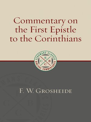cover image of Commentary on the First Epistle to the Corinthians